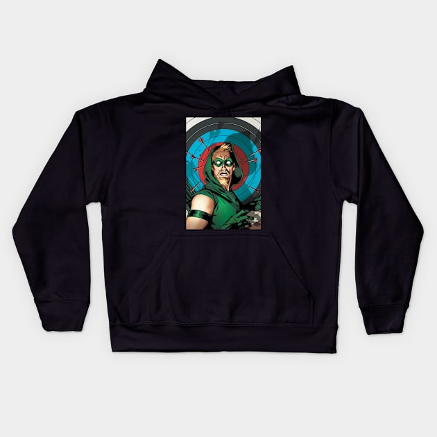 Classic Green Arrow Kids Hoodie by theboredbandita